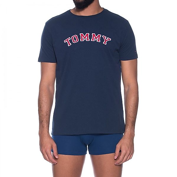 Tommy Hilfiger T-Shirt Blau mit Schriftzug günstig online kaufen