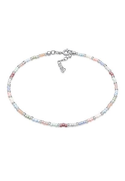 Elli Fußkette Glasperlen Pastell Sommeraccessoire 925 Sterling Silber günstig online kaufen