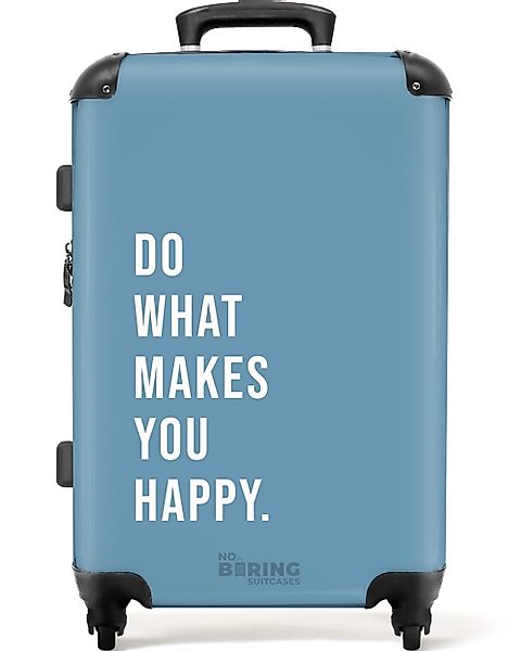 NoBoringSuitcases.com© Hartschalen-Trolley Blau mit Zitat "Tu, günstig online kaufen