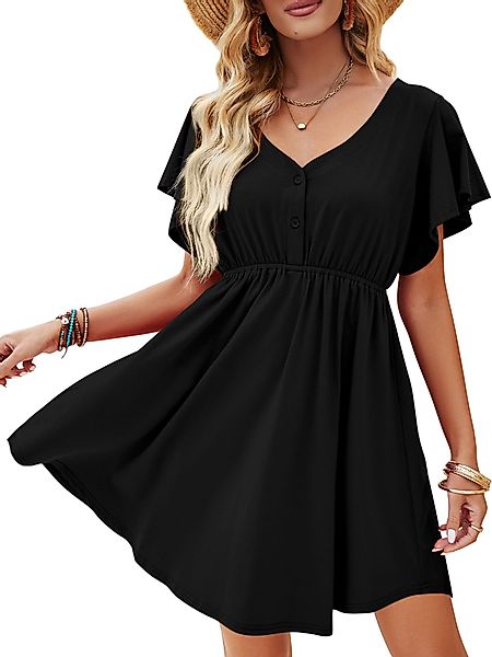 Beluring Tunikakleid Damen Lässig Kurzarm Sommerkleid günstig online kaufen