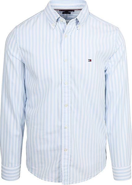 Tommy Hilfiger Poplin Hemd Streifen Hellblau - Größe XXL günstig online kaufen