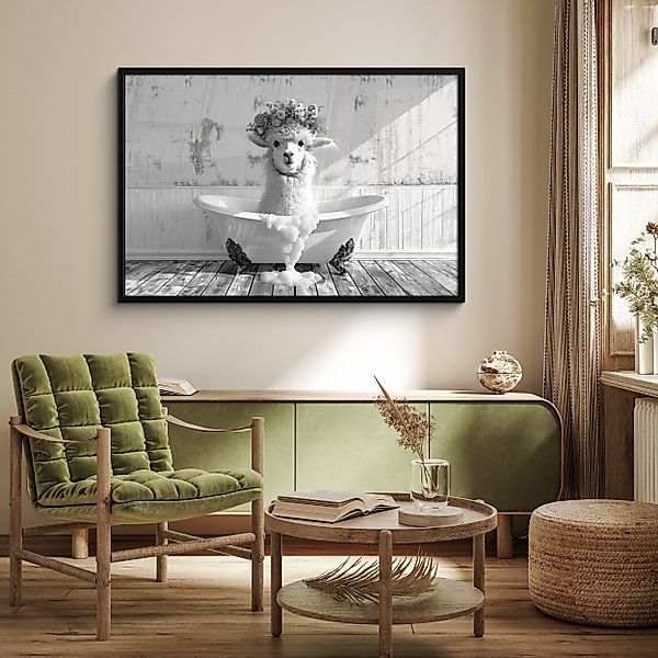 MuchoWow Poster Alpaka - Blumen - günstig online kaufen