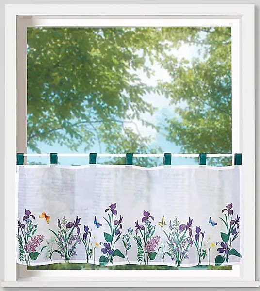 Weckbrodt Scheibengardine »Violet«, (1 St.), Bistro, Voile, floral, transpa günstig online kaufen