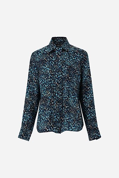 Seidenbluse mit Druck und Schleife günstig online kaufen