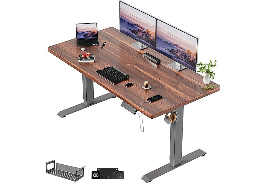 HOMALL Schreibtisch Höhenverstellbarer Einteilige Tischplatte 25mm Tragfähi günstig online kaufen