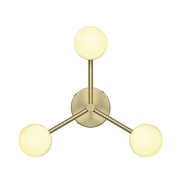 Deckenleuchte Contina, messingfarben, Ø 48 cm, Metall/Glas günstig online kaufen