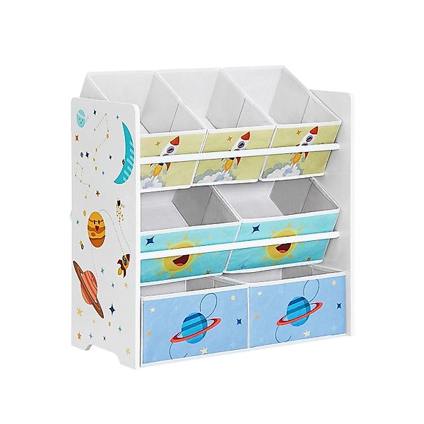 Songmics Kinderzimmerregal 7 Boxen 29,5 cm x 62,5 cm x 60 cm Weiß günstig online kaufen