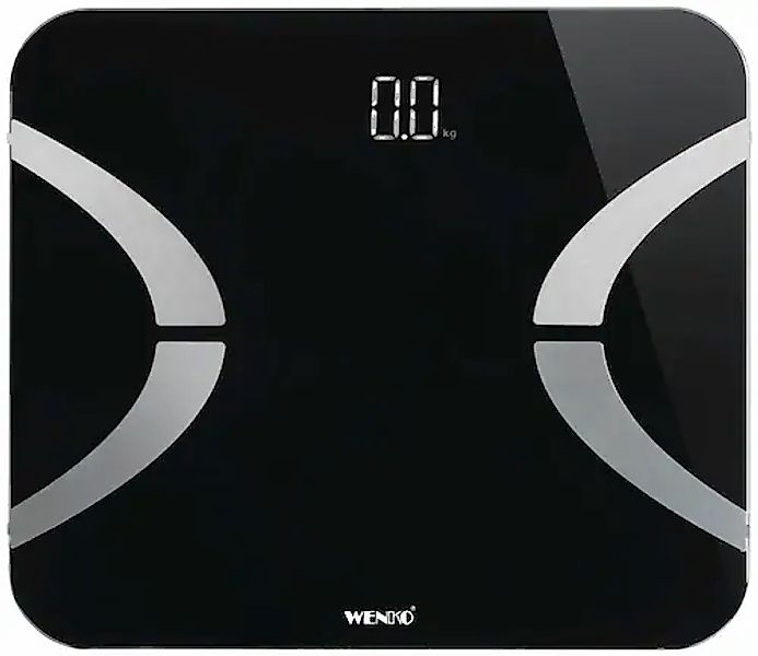 Wenko Analysewaage LED  Bluetooth Glas 30 x 2.1 x 26 cm Schwarz günstig online kaufen