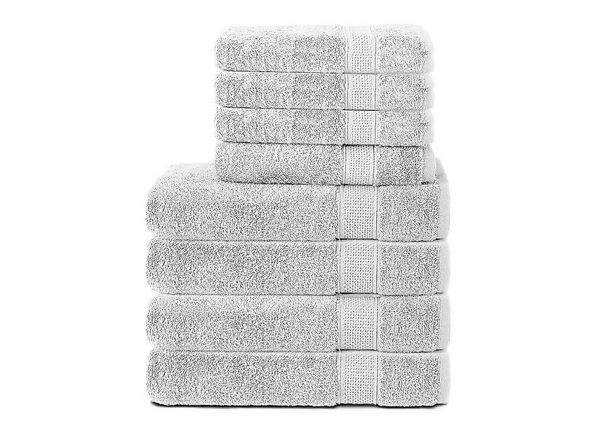 Komfortec Handtuch Set aus 100% Baumwolle, 4 Handtücher 50x100 cm und 4 Bad günstig online kaufen
