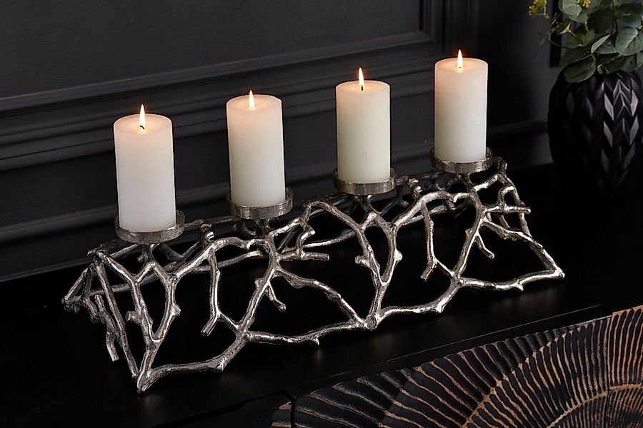riess-ambiente Kerzenhalter ABSTRACT 60cm silber (Einzelartikel, 1 St), Woh günstig online kaufen