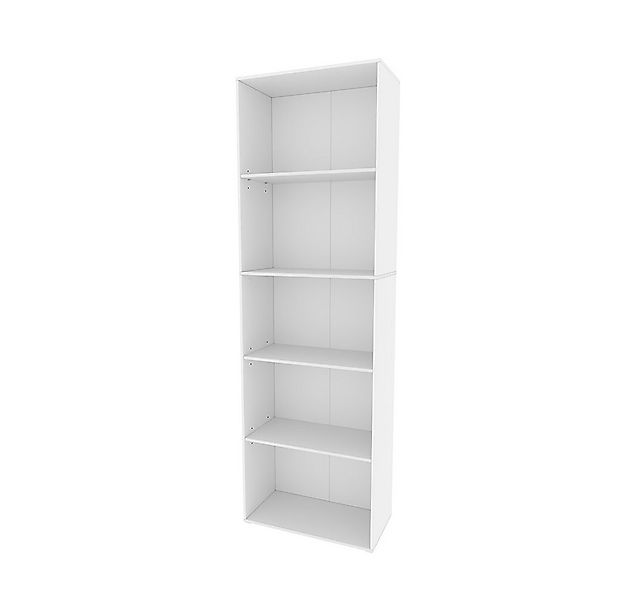 Vicco Bücherregal Bob, Weiß/Weiß, 60 x 190 cm mit 5 Fächern, 1-tlg. günstig online kaufen