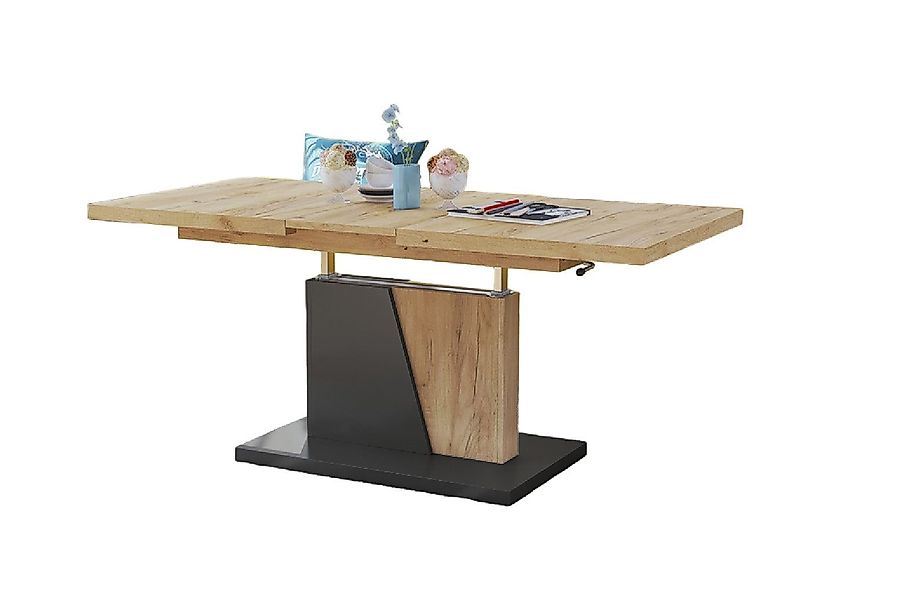Mazzoni Couchtisch Grand Noir Eiche Gold-Anthrazit günstig online kaufen