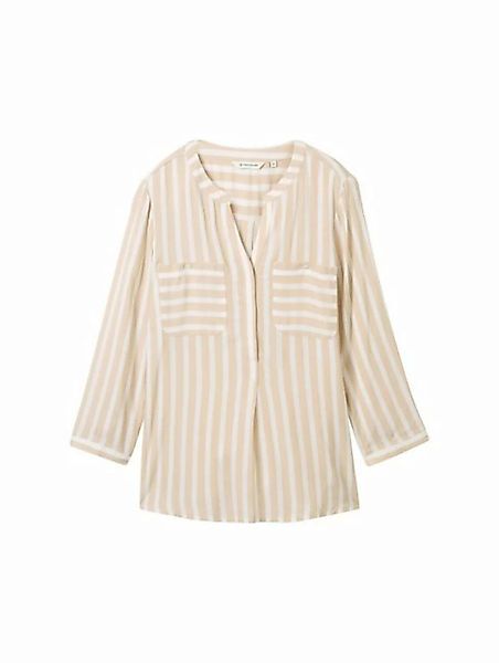 TOM TAILOR Blusenshirt blouse striped, beige offwhite stripe günstig online kaufen