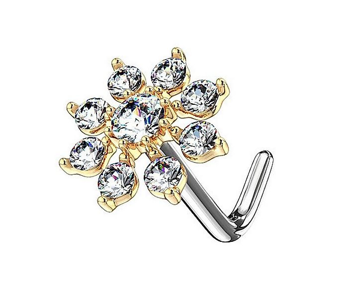 Taffstyle Nasenpiercing Nasenpiercing Stecker filigraner Kristall Blume, St günstig online kaufen
