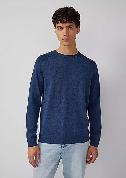 s.Oliver Rundhalspullover Pullover aus Moulinéstrick (1-tlg) günstig online kaufen