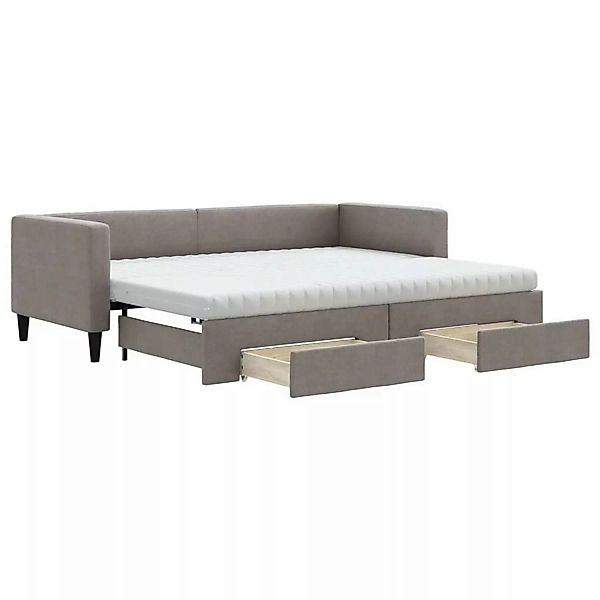 vidaXL Tagesbett Ausziehbar mit Schubladen Taupe 80x200 cm Stoff1847502 günstig online kaufen