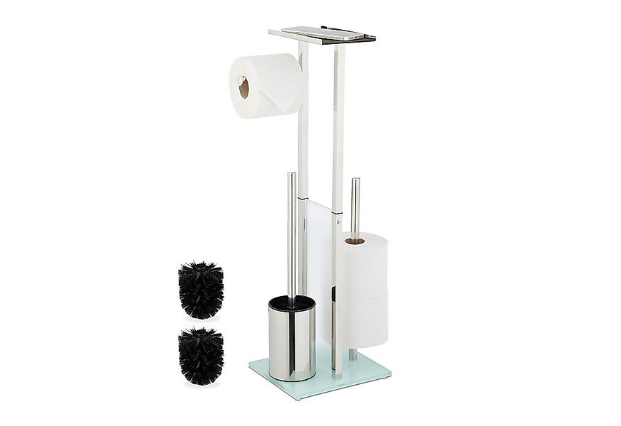 relaxdays WC-Garnitur Stehende WC Garnitur mit Ablage günstig online kaufen