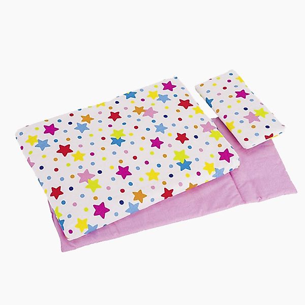 goki Puppen Bettwäsche Puppenbettzeug Sterne Bunt, günstig online kaufen