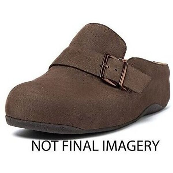 FitFlop  Pantoffeln SHUV BUCKLE-STRAP NUBUCK CLOGS CHOCOLATE BROWN günstig online kaufen