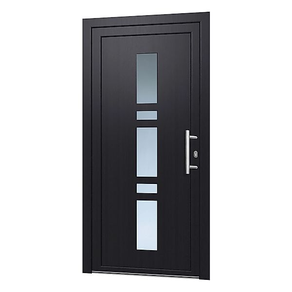 Kunststoff-Haustür 100 cm x 200 cm K017 Anschlag Rechts Anthrazit/Weiß günstig online kaufen