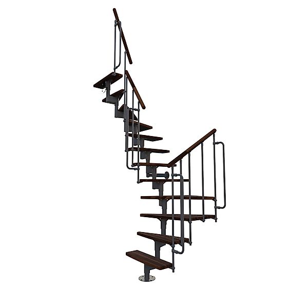 Minka Raumspartreppe Joker Turn 180° Walnuss-Grau Raumhöhe bis 304 cm günstig online kaufen