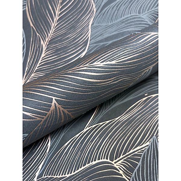 Newroom Vliestapete Milani Anthrazit Dschungel Tropisch FSC® günstig online kaufen