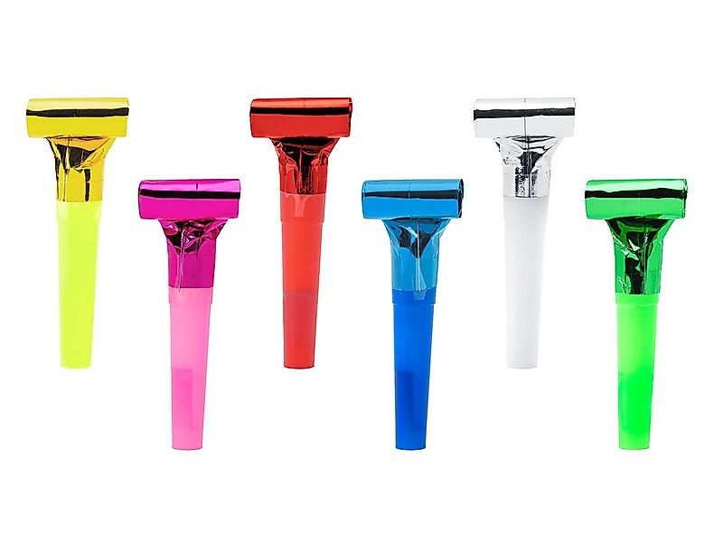 partydeco Spielzeug-Musikinstrument, Partytröten bunt holografisch 6er Set günstig online kaufen