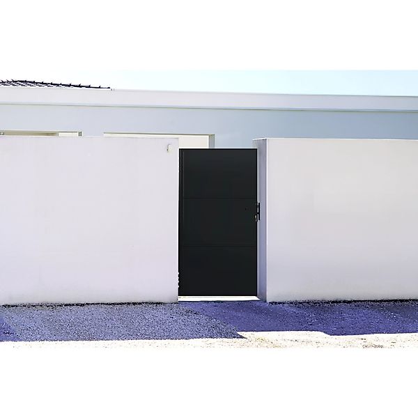 Casanoov Stahltor 1 M Nali H 180 Cm Mattschwarz & 2 Dario Stahlpfosten günstig online kaufen