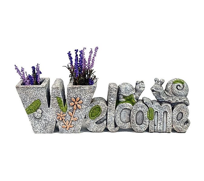 abc HOME Blumentopf Pflanzentopf Welcome, Steinoptik, Für Außenbereich geei günstig online kaufen