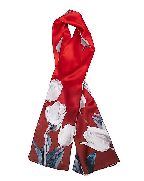 MayTree Seidenschal Tulpen rot, 55 x 175 cm, leichter Damen-Schal, alljähri günstig online kaufen