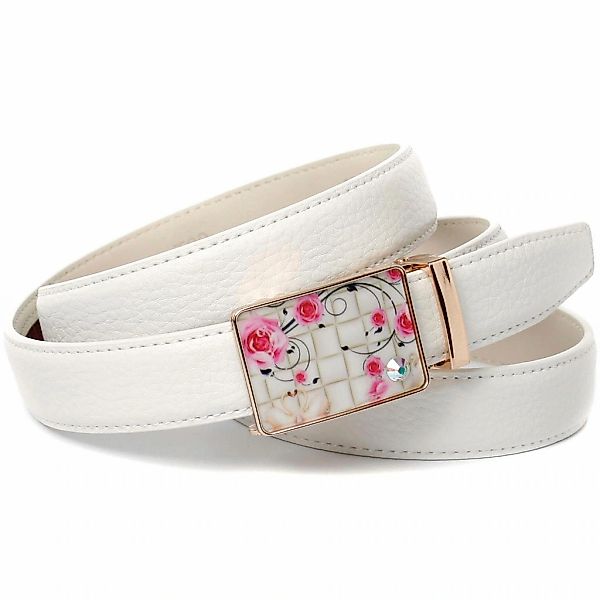 Anthoni Crown Ledergürtel mit Sommerfeeling, kleiner Glitzerstein günstig online kaufen