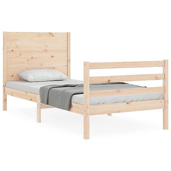 vidaXL Massivholzbett mit Kopfteil 90x200 cm 3194621 günstig online kaufen