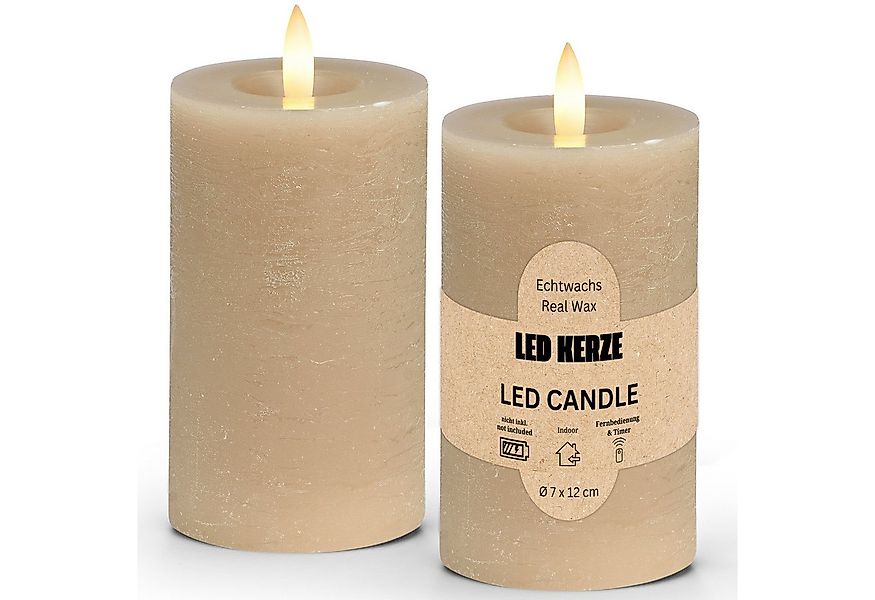 matches21 HOME & HOBBY LED-Kerze LED Stumpenkerzen Set Wachs, Flackernde Fl günstig online kaufen