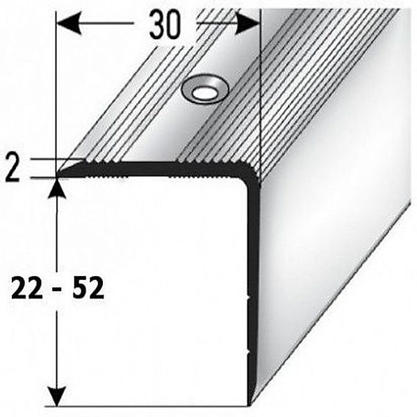PROVISTON Treppenkantenprofil Aluminium, 30 x 22 günstig online kaufen