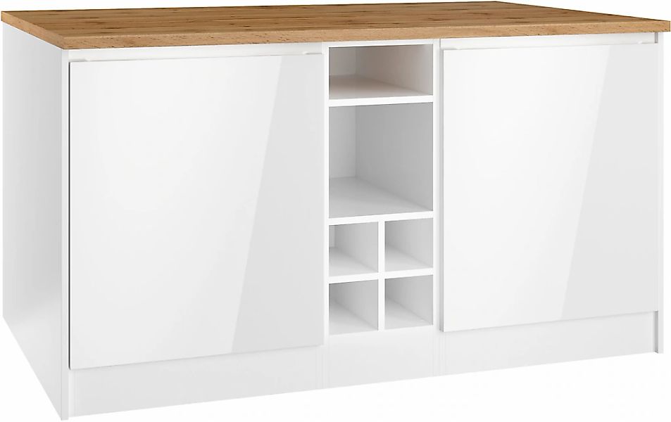 HELD MÖBEL Kücheninsel "Virginia", Breite 153 cm, MDF-Fronten, Flaschenrega günstig online kaufen