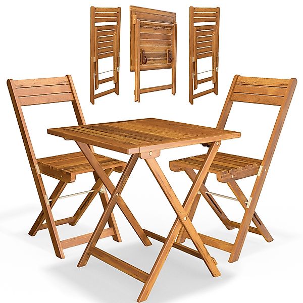 Garten-Sitzgruppe 3-tlg Akazienholz klappbar günstig online kaufen