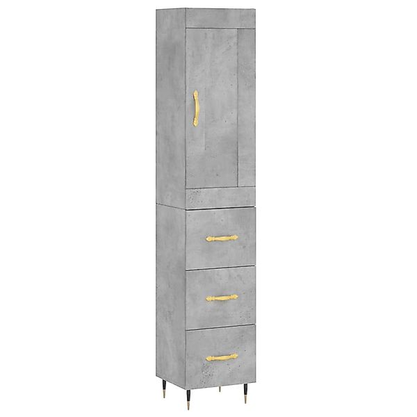 vidaXL Highboard Betongrau 34,5x34x180 cm Holzwerkstoff 3200181 günstig online kaufen