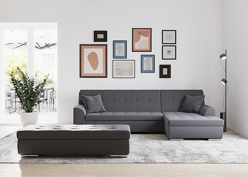 DOMO collection Ecksofa "Treviso viele Bezüge, auch in Cord, L-Form, B/T/H: günstig online kaufen