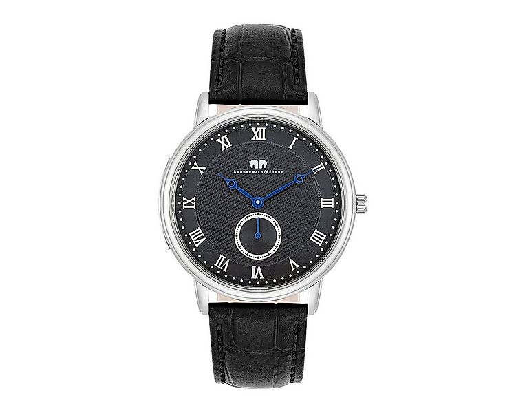 Rhodenwald & Söhne Quarzuhr Moonlight schwarz, mit Echtleder-Armband günstig online kaufen