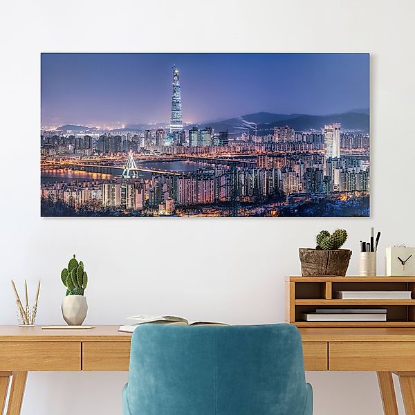 Leinwandbild Lotte World Tower bei Nacht günstig online kaufen