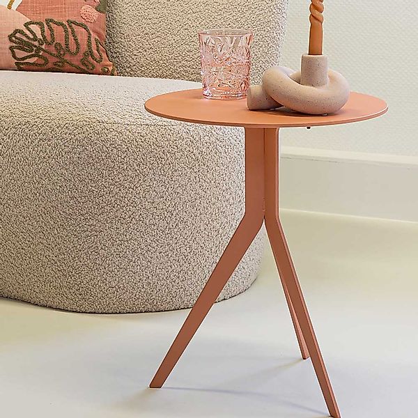 Anstelltisch Beistelltisch Sofa aus Metall in Terracotta günstig online kaufen