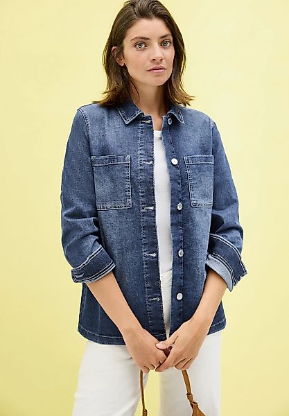 Cecil Jeansjacke, ohne Kapuze, Denim-Overshirt mit Knopfleiste und Brusttas günstig online kaufen