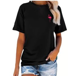 Banco T-Shirt Damen Sommer Flamingo Unifarben günstig online kaufen