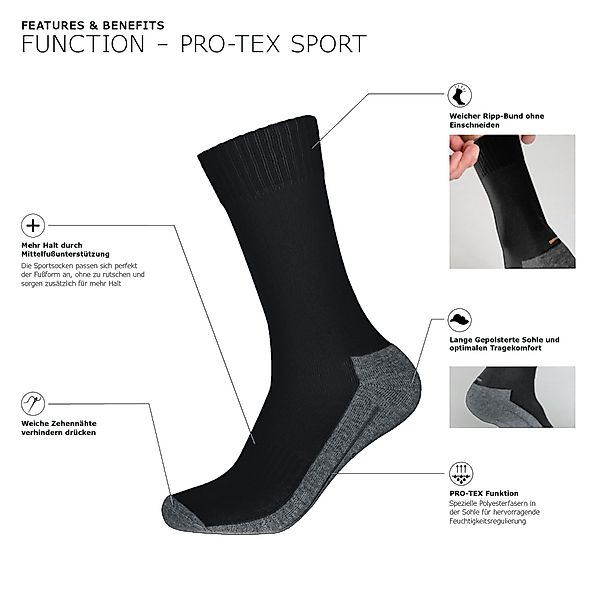 Camano Socken Unisex-Sportsocken 2 Paar Uni günstig online kaufen