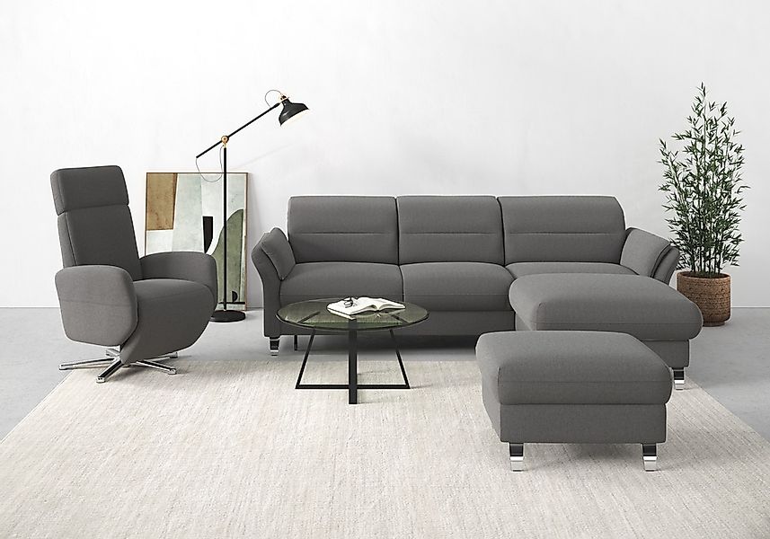 sit&more Ecksofa "Grenoble L-Form mit Federkern", wahlweise mit Bettfunktio günstig online kaufen