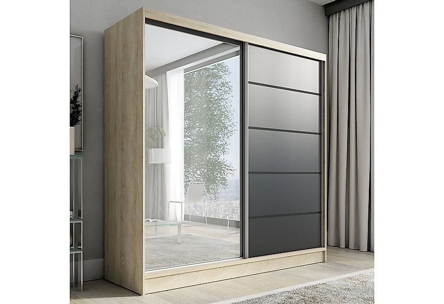 A&J MöbelLand GmbH Schwebetürenschrank VIDA 200 cm 3-türig Schrank mit Schu günstig online kaufen