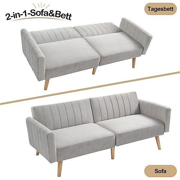 Merax Schlafsofa, Funktionsbett mit verstellbarer Rückenlehne und Holzbeine günstig online kaufen