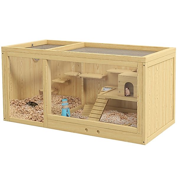 PawHut Kleintierkäfig Hamsterkäfig aus Holz, 100 günstig online kaufen