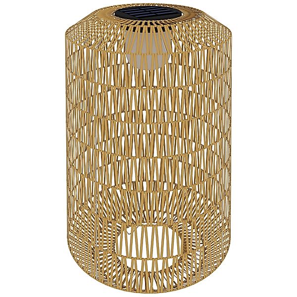 Outsunny Solar Stehlampe Rattan Solarlampen mit Solarpanel LED Solarleuchte günstig online kaufen