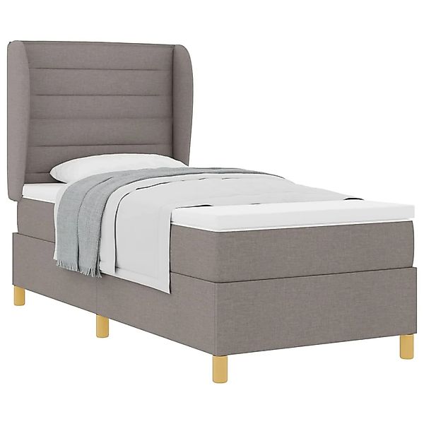 vidaXL Boxspringbett mit Matratze Dunkelgrau 90x190 cm Taupe Stoff 3340659 günstig online kaufen